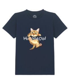 Tricou bumbac organic-Hi Meow, Copii