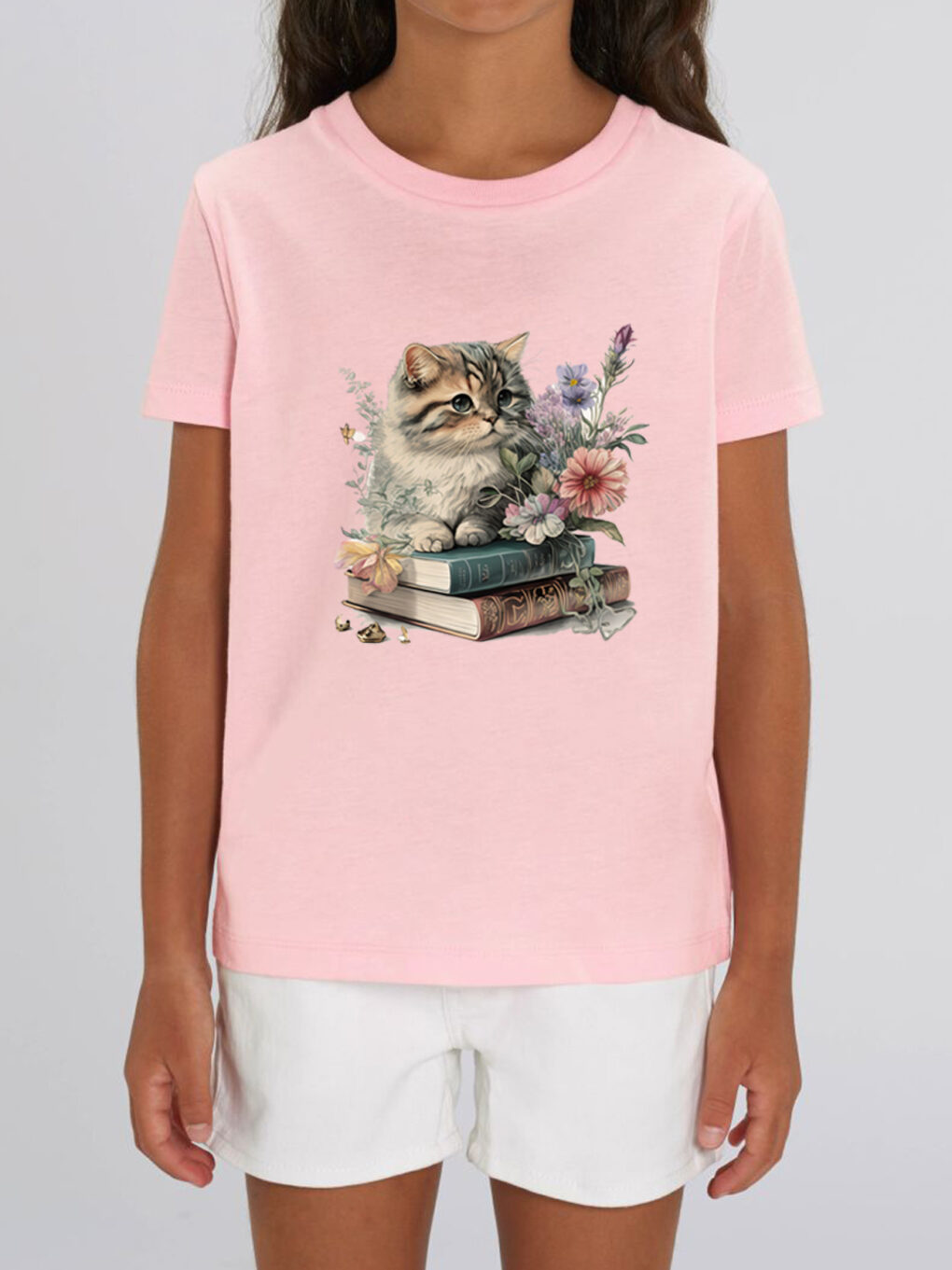 Tricou bumbac organic-Cats and Books, Copii