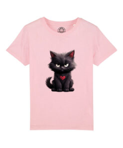 Tricou bumbac organic-Grumpy Meowlentine, Copii