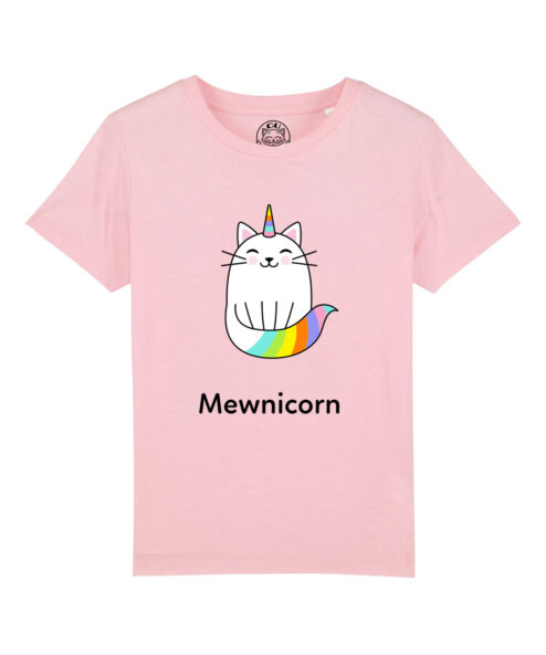 Tricou bumbac organic-Meownicorn, Copii, Roz