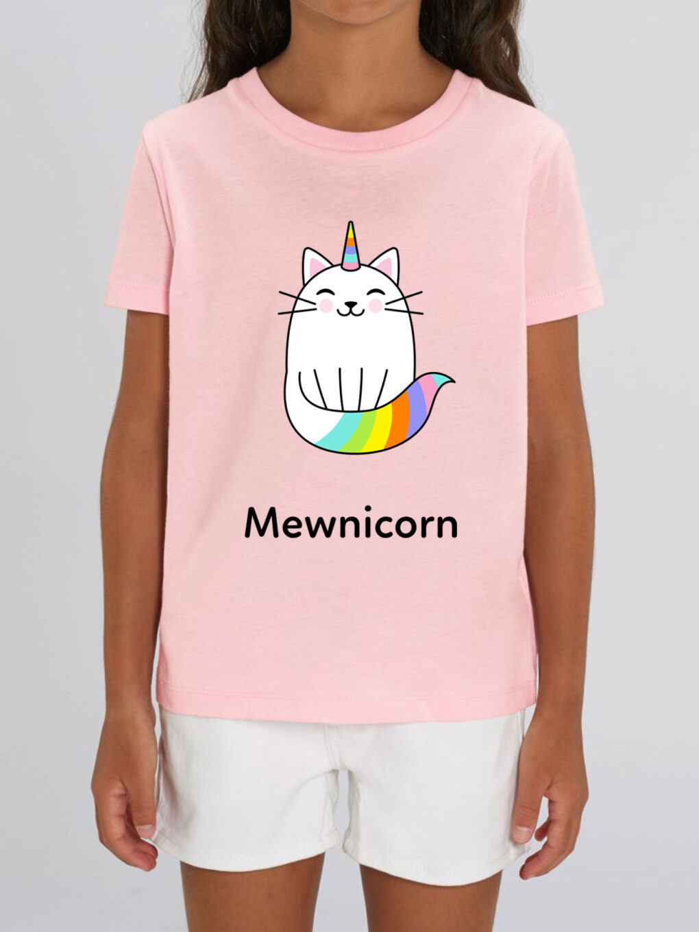 Tricou bumbac organic-Meownicorn, Copii, Roz