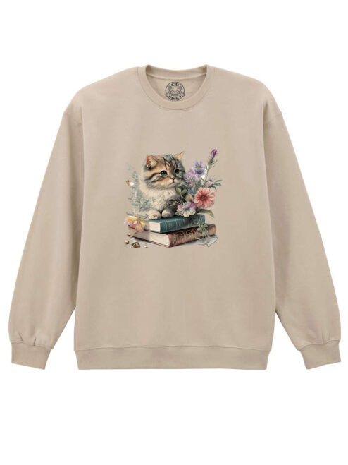 Bluza Printata-Cats and Books, Unisex