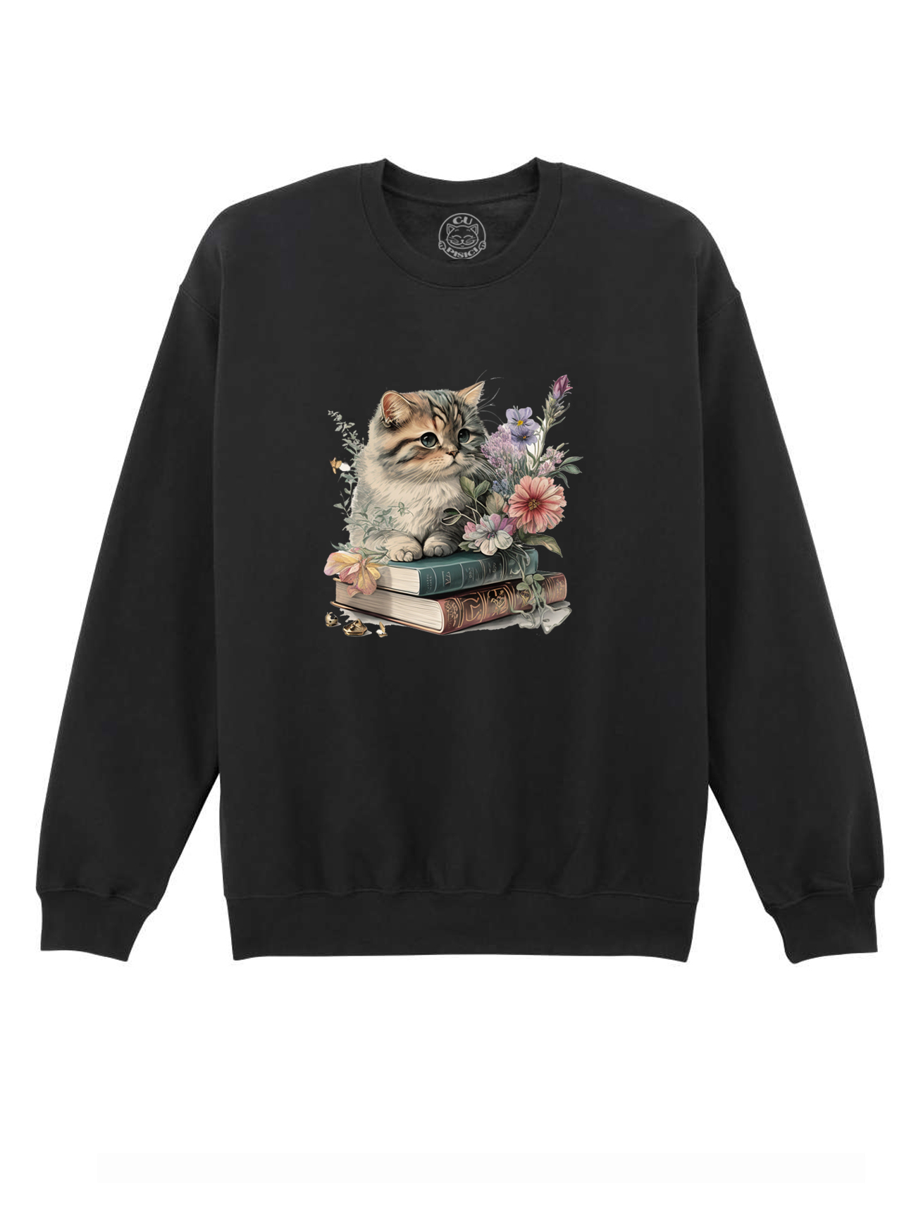 Bluza Printata-Cats and Books, Unisex