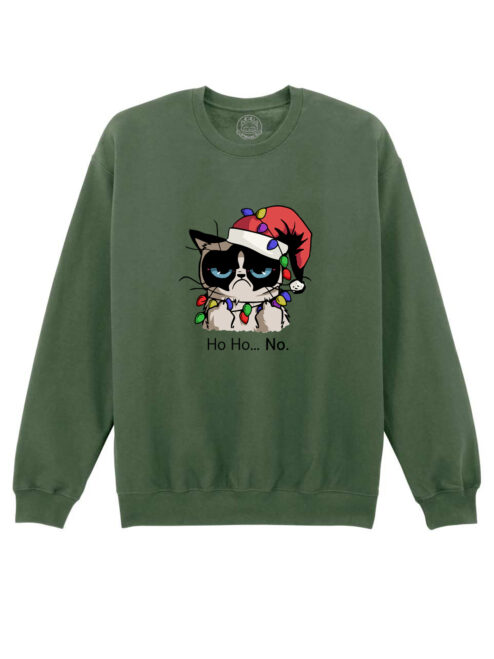 Bluza printata-Christmas Grumpy Cat, Unisex