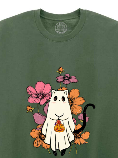 Bluza printata-Cute Halloween Cat, Unisex
