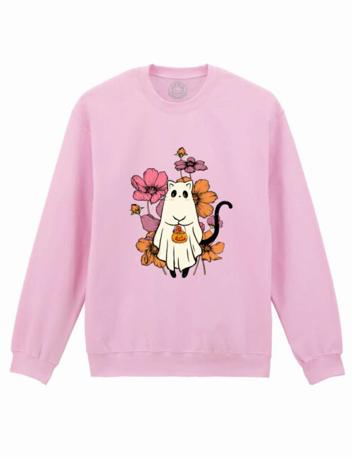 Bluza printata-Cute Halloween Cat, Unisex