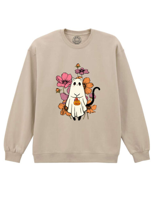 Bluza printata-Cute Halloween Cat, Unisex