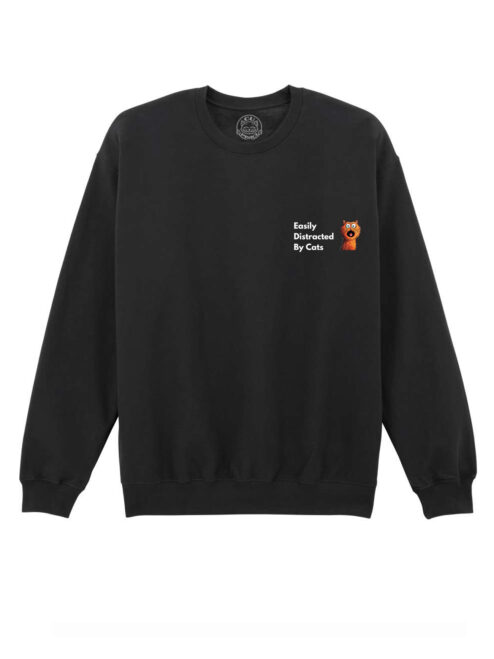 Bluza Printata-Easily Distracted By Cats, Unisex