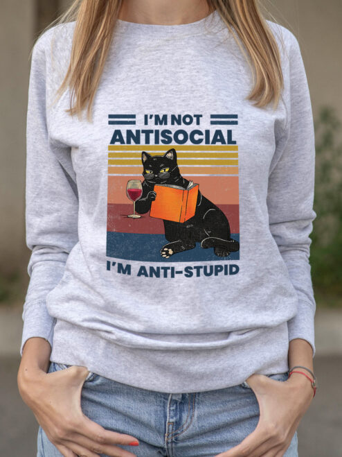 Bluza Printata-Anti-stupid, Femei