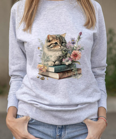 Bluza Printata-Cats and Books, Femei