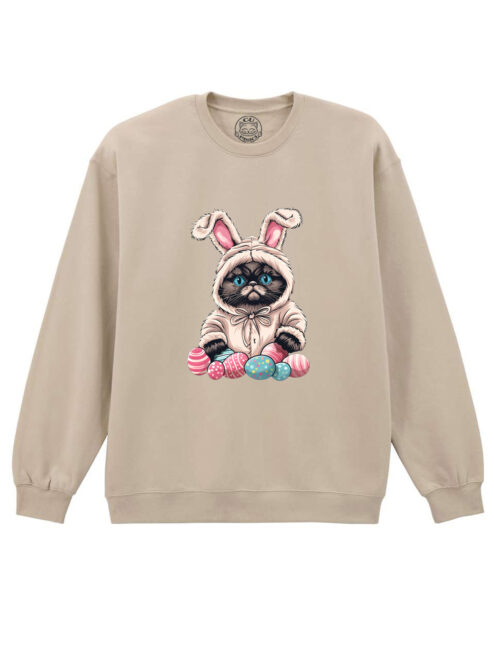Bluza printata-Grumpy Easter Cat, Unisex