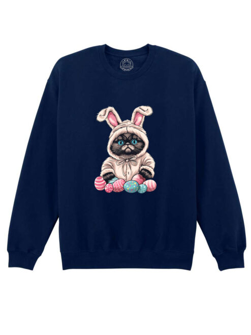 Bluza printata-Grumpy Easter Cat, Unisex