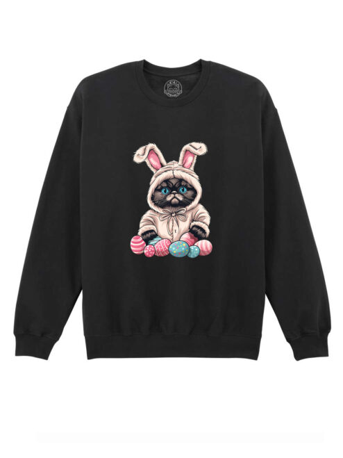 Bluza printata-Grumpy Easter Cat, Unisex