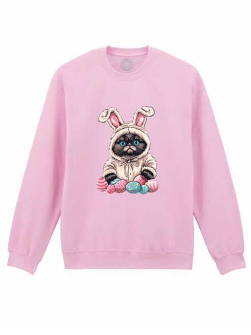 Bluza printata-Grumpy Easter Cat, Unisex