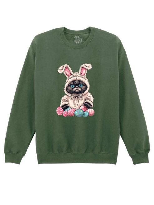 Bluza printata-Grumpy Easter Cat, Unisex