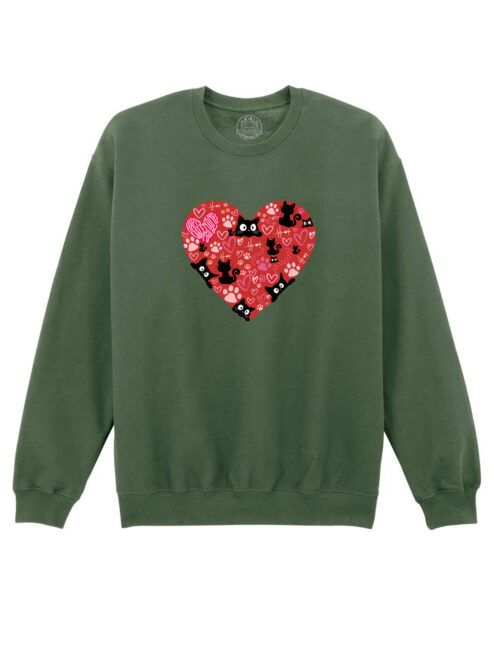 Bluza Printata-I Love Cats, Unisex