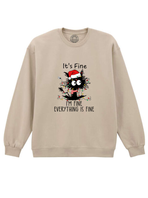 Bluza printata-I’m Fine for Christmas, Unisex