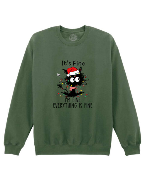 Bluza printata-I’m Fine for Christmas, Unisex