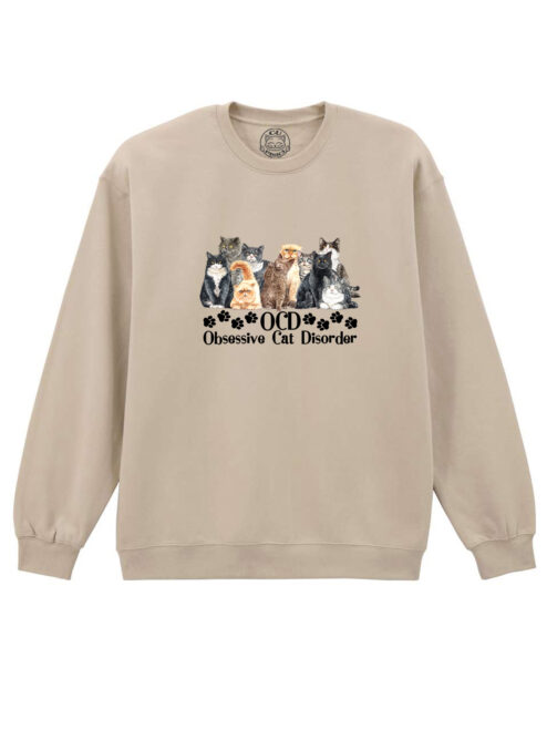 Bluza printata-Obsessive Cat Disorder, Unisex