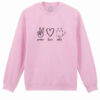 Bluza printata-Peace, Love, Cats-Unisex