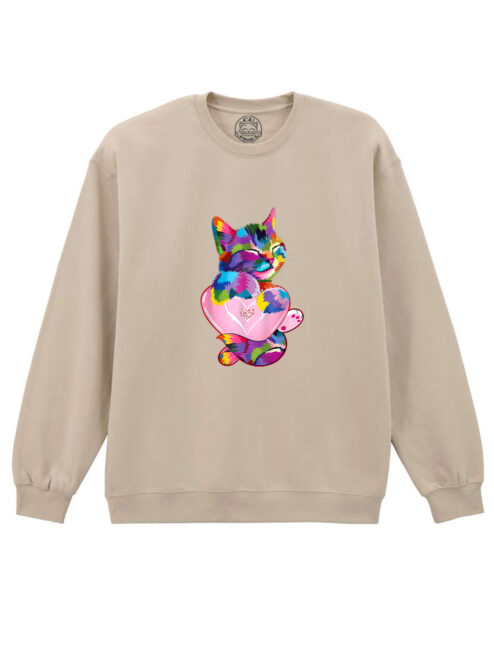 Bluza Printata-Rainbow Cat Love, Unisex