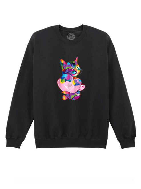 Bluza Printata-Rainbow Cat Love, Unisex