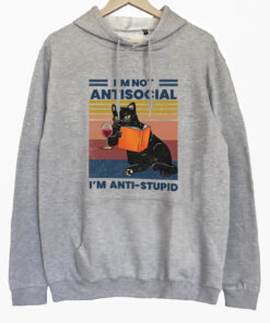 Hanorac printat-Anti-stupid, Unisex