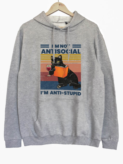 Hanorac printat-Anti-stupid, Unisex