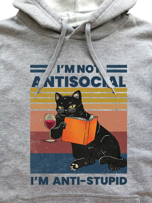 Hanorac printat-Anti-stupid, Unisex