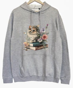 Hanorac printat-Cats and books, Unisex