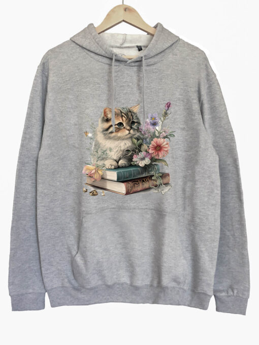 Hanorac printat-Cats and books, Unisex