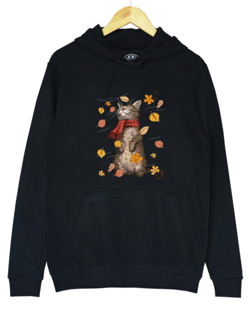 Hanorac printat-Autumn Cat, Unisex