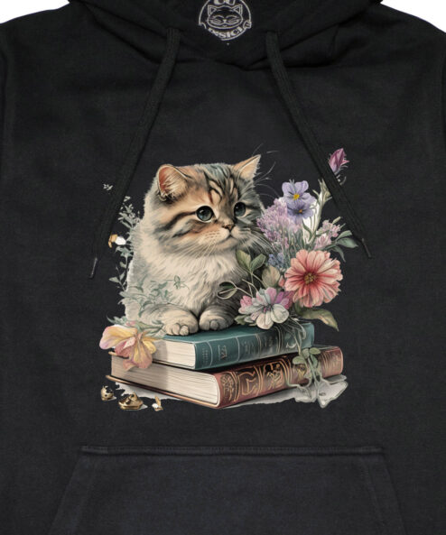 Hanorac printat-Cats and books, Unisex