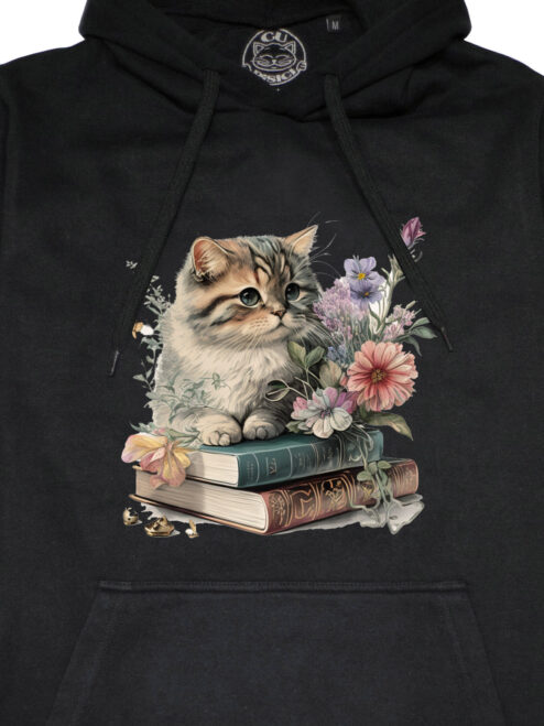 Hanorac printat-Cats and books, Unisex