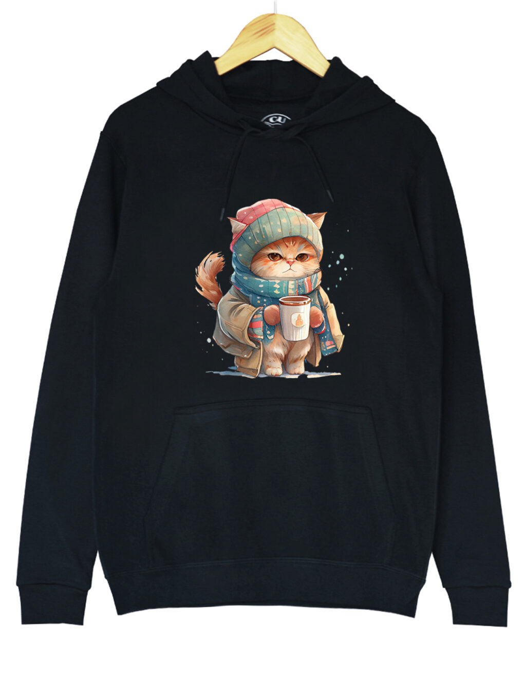 Hanorac printat-Winter Cat, Unisex