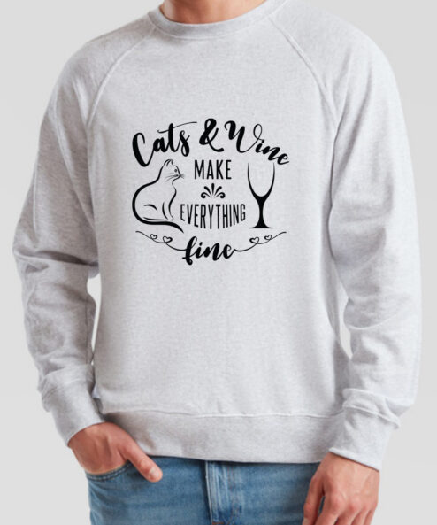 Bluza printata-Cats and Wine, Barbati