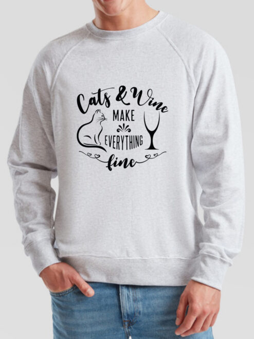 Bluza printata-Cats and Wine, Barbati