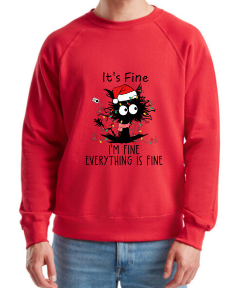 Bluza printata-I'm Fine for Christmas, Barbati, Rosie