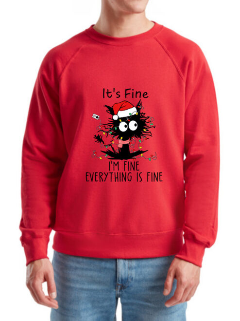 Bluza printata-I'm Fine for Christmas, Barbati, Rosie