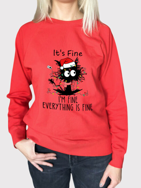 Bluza printata-I'm Fine for Christmas, Femei, Rosie