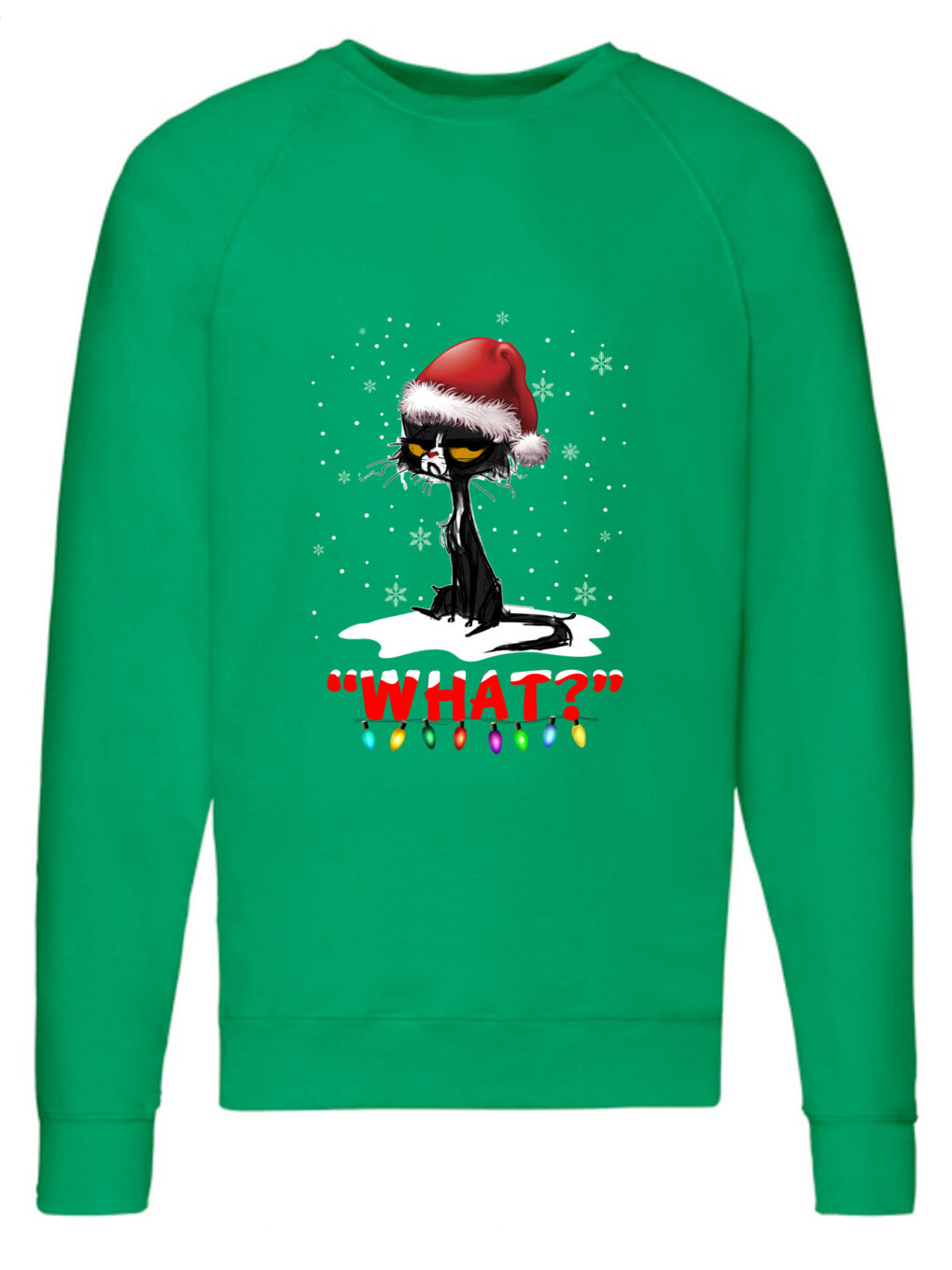 Bluza printata-Grinch Cat, Barbati, Verde