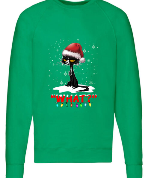 Bluza printata-Grinch Cat, Barbati, Verde