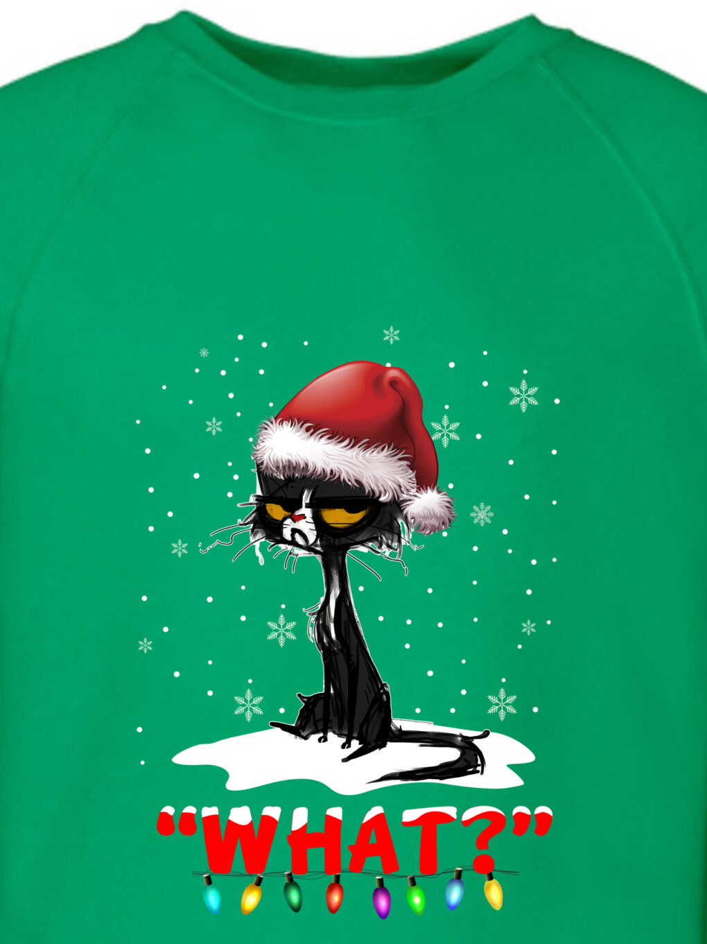 Bluza printata-Grinch Cat, Barbati, Verde