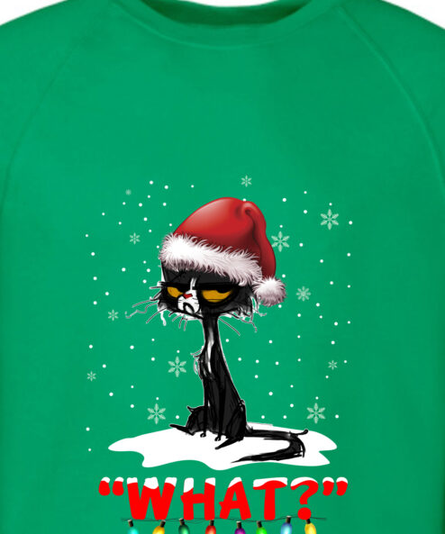 Bluza printata-Grinch Cat, Barbati, Verde