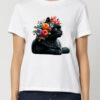 Tricou bumbac organic-Flower Cat, Femei