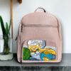Rucsac piele naturala, pictat manual-Pisica Claire