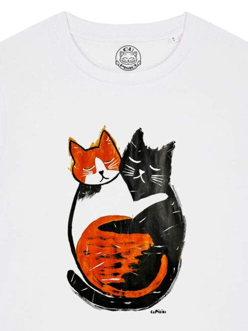 Tricou pictat manual-Purr Love