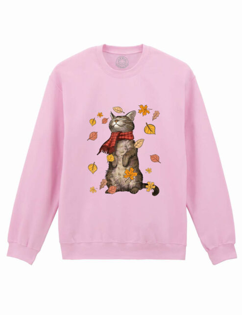 Bluza printata-Autumn Cat, Unisex