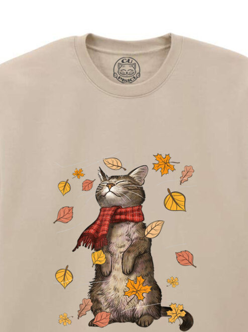 Bluza printata-Autumn Cat, Unisex