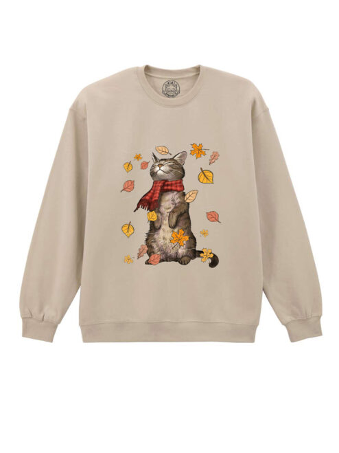 Bluza printata-Autumn Cat, Unisex